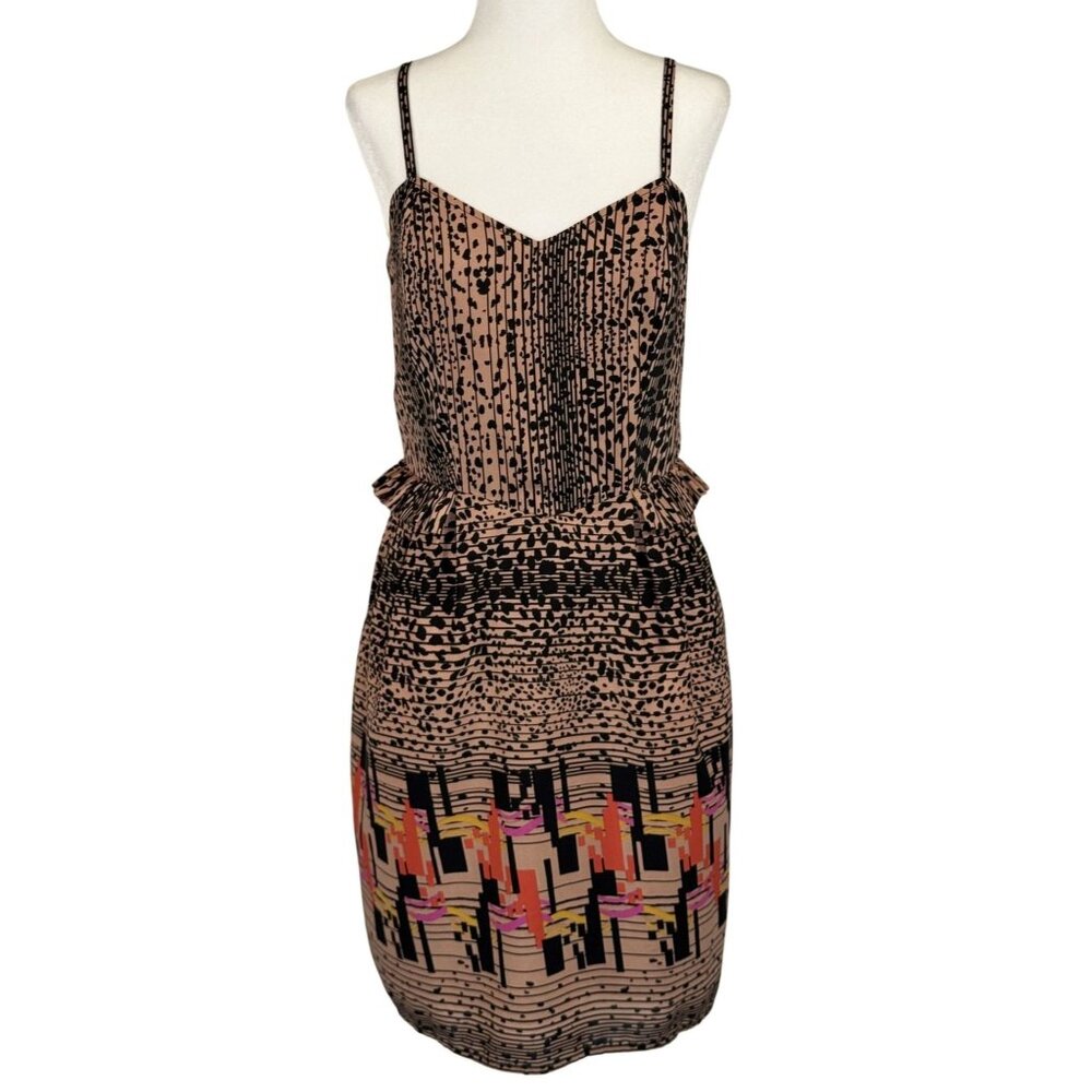 Love Fire Size Large Womens Dress Sleeveless Abstract Sweetheart Neckline Ruffle